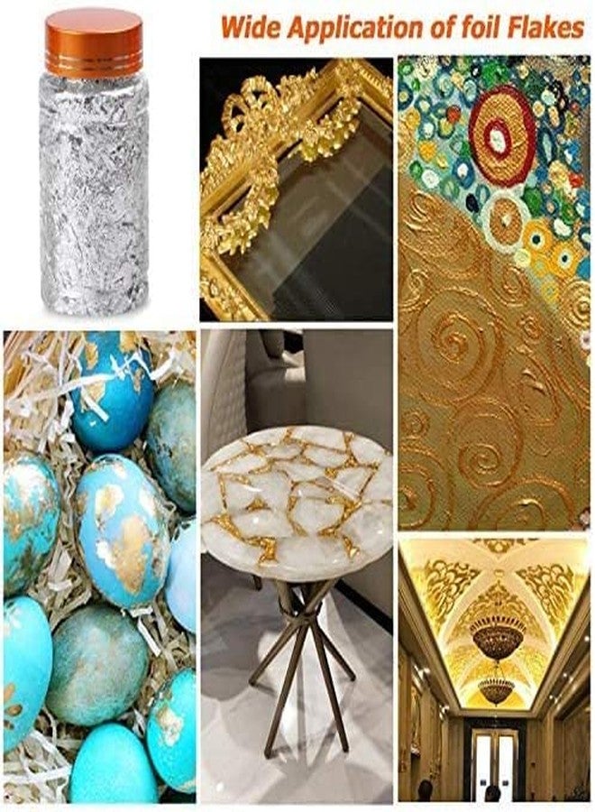 Marhaba traders 2 Golden foil Flake and 2 Silver foil Flake for Decorating Cake Borders and Other Sweets Food Preparation (Pack of 4 Flakes) - Image 2